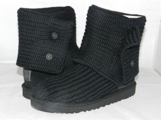 UGG Australia Classic Cardy Kids Black 100% Authentic Brand New In 