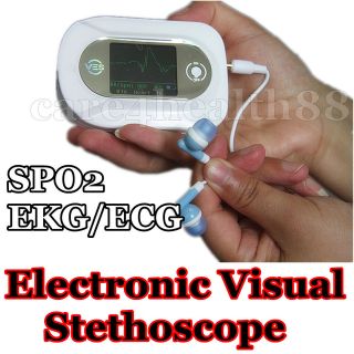 Portable Electronic Visual Electronic Stethoscope with ECG PR SpO2 &C 