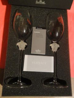 Versace WINE SET Of 2 Lumiere Glasses MEDUSA Rosenthal NEW WEDDING 