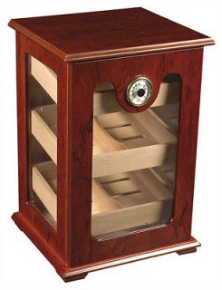 NO RESERVE 150 ct RED WOOD CIGAR HUMIDOR   GREAT DISPLAY SHOW CASE 