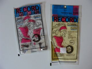VINTAGE RECORD CLEANING CLOTH & RECORD CLEANING BRUSHES