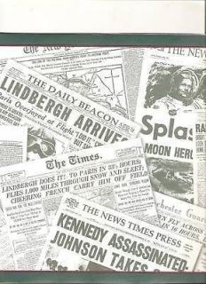 Newspaper headline lindbergh Kennedy wallpaper border