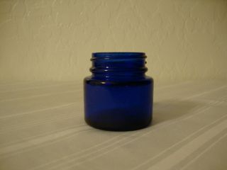 SPARKLING Vintage DEEP COBALT BLUE Glass NOXEMA Skin Cream Bottle JAR