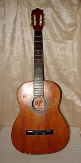 Vintage Hondo Acoustic Guitar Wood And Brass Korea Mkd 