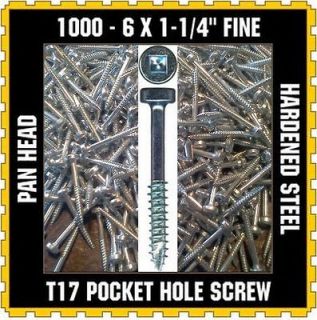 1000   POCKET HOLE SCREWS   6 x 1 1/4 FINE T17 PAN HEAD   NOVEMBER 
