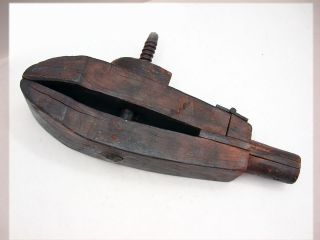 Large Antique Wood Vise, Possibly For Leather Work, Circa 1840
