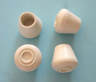   white rubber CRUTCH tip (pk.of 4) For CANES, STOOLS, TABLES, STANDS