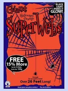   26 ft. Giant Orange Super Spider Web Decoration with 8 Spiders New