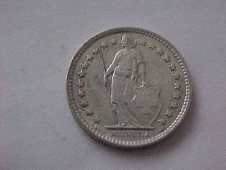 SWITZERLAND 1964 Half 1/2 Franc Silver Coin