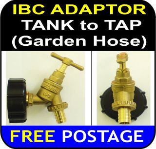 IBC ADAPTOR TAP Tank Connector Water Storage Bio Diesel 1/2 FREE 