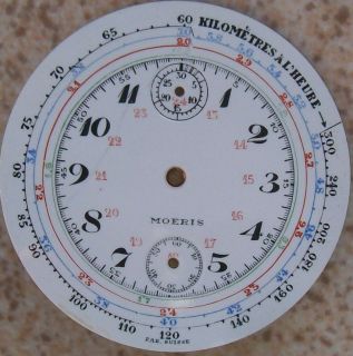 Moeris pocket watch Chronograph Enamel Dial 40,5 mm.