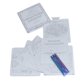   & White Wedding Activity Pack for children 16 games plus crayons