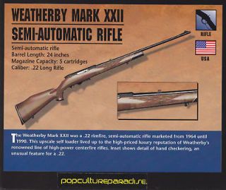 WEATHERBY MARK XXII SEMI AUTOMATIC RIFLE Firearms CARD