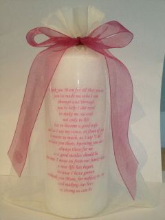 THANK YOU CANDLE GIFT MOTHER OF THE BRIDE PERSONALISED WEDDING CANDLES 