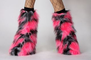   MONSTER FUR FUZZY LEGWARMERS FLUFFY FLUFFIES BOOT COVERS HEN PARTY