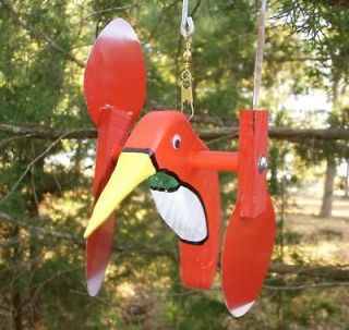Red Hummingbird Mini Whirligigs, Whirly Gig, Whirligig Hand Crafted 