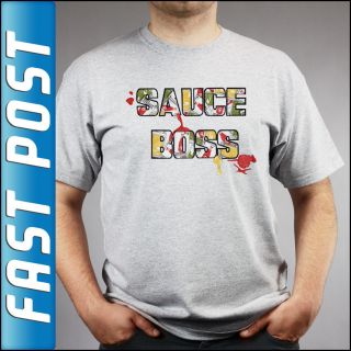 Sauce Boss T shirt Charcoal Grey Epic Meal Time Baconstrips EMT Epic 