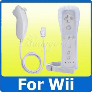   and Nunchuck Controller Set for Nintendo Wii Game + Case Skin White