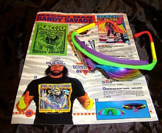   Randy Savage Official WWF SUNGLASSES Mint 1993 w/ Catalog order Page
