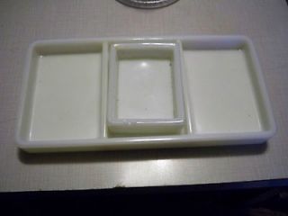 American Cabinet Company Clamps & Matrix Bands Milk Glass Tray & 2nd 