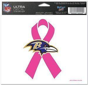   Ravens NFL Wincraft 5x6 Pink Ribbon Breast Cancer Decal   Set of 5