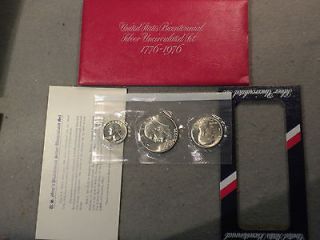 1776 1976 3 Piece Silver Uncirculated Sets (3) Total Coins With COA 