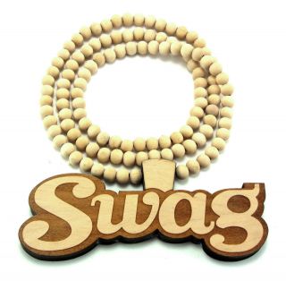 Wood Swag Pendant Piece 36 Chain Necklace Good Quality Wood Style 
