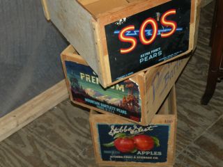 antique wooden fruit crates