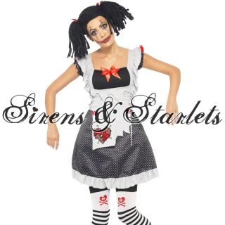 WOMENS NEW SEXY DEAD RAG DOLL HALLOWEEN GOTHIC FANCY DRESS OUTFIT 