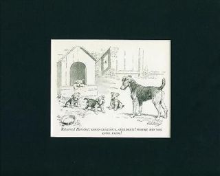 Dog Cartoon Print 1920 Airedale Terrier Dog by Robert Dickey