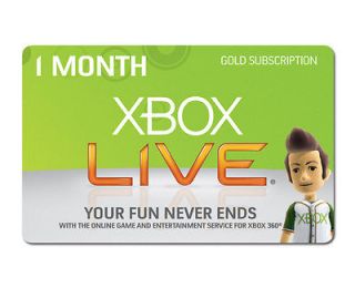 XBOX 360   1 MONTH XBOX LIVE GOLD MEMBERSHIP ONLINE CODE   OFFICIAL UK 