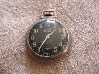 Vintage Westclox Scotty Pocket Watch with Black Face