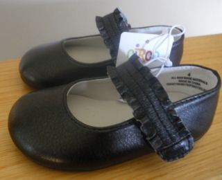   Infant Girl Black Mary Janes Dress Shoe Velcro Circo Annis Size Casual