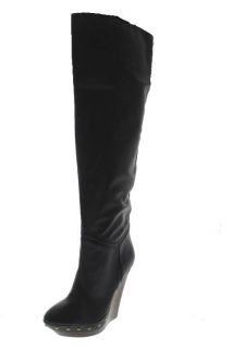 Famous Catalog C Stuart NEW Black Studded Wedge Over The Knee Boots 
