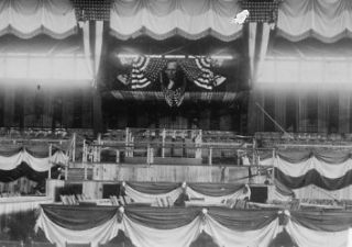 Speakers stand, Convention Hall, Baltimore Vintage Black & White 