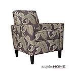 angeloHOME Sutton Feathered Paisley Amethyst Purple Arm Chair