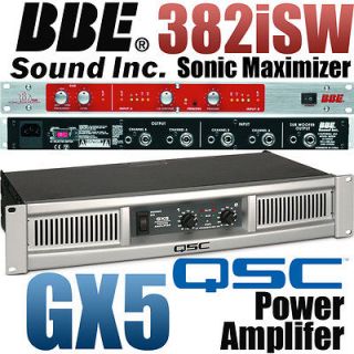 QSC GX5 Power Amplifier Amp BBE 382i SW Sonic Maximizer w/ Subwoofer 