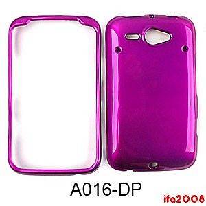 For AT&T HTC Status Chacha Solid Violet Purple Metal Look Hard Case 
