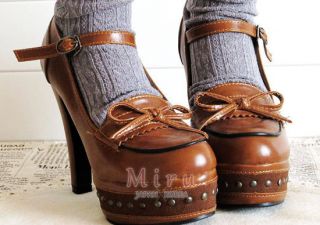   Fujii LENA Pinky girl Classic amherst Mary Jane Pump heel shoes OA011