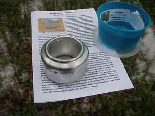 The RIVET Side Jet Alcohol Stove for camping & Backpacking weigh 