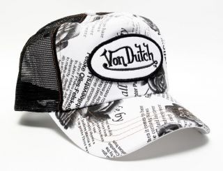 Authentic Brand New Von Dutch Black Rose Cap Hat Truckers Snapback 