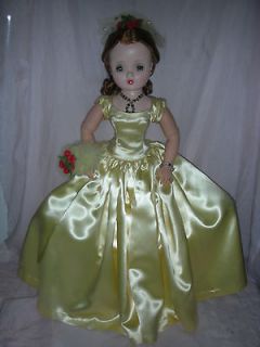 Vintage Rare 1950s Madame Alexander Cissy Doll in Yellow Ballgown 