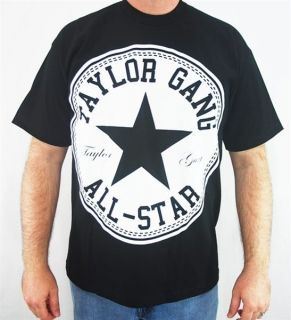 Club Urban Taylor Gang T Shirt Black Hip hop mens clothing tattoo 