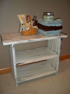   Two Shelf Bench*Aged White  Country Decor See All Pics USA Made