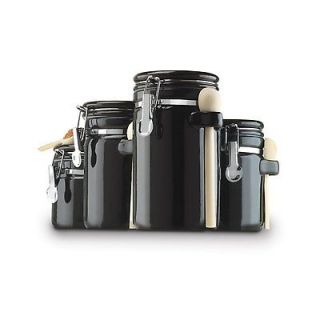   Coffee Tea Cocoa Ceramic Canister Canisters Set + Clamp Top Lid B