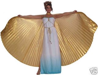new womens gold wings long cape cloak Egyptian goddess isis costume