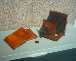 antique wooden camera in Vintage Cameras