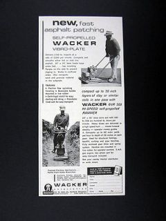 Wacker Vibro Plate Compactor & GVR 200 Rammer 1964 print Ad 