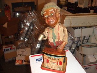 Vintage Charlie Weaver Bartender Toy Tin Figure 1960s Era RARE
