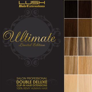 LUSH Ultimate Deluxe Double Wefted Clip In Remy Human Hair Extensions 